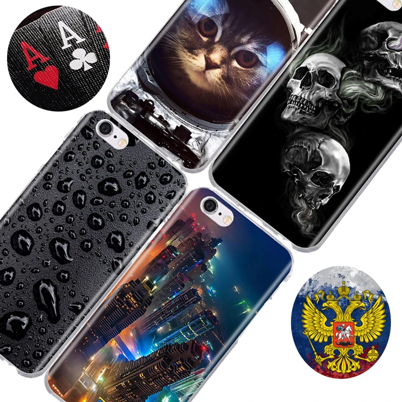 Силиконовые чехлы для iphone 6 6s 7 чехол телефона 5 5S SE с 3D рисунком мягкий тонкий из