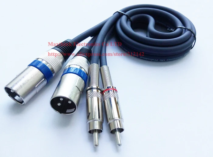 3 м двойной Микрофон XLR 3-контактный разъем для динамика к двойному RCA штекеру