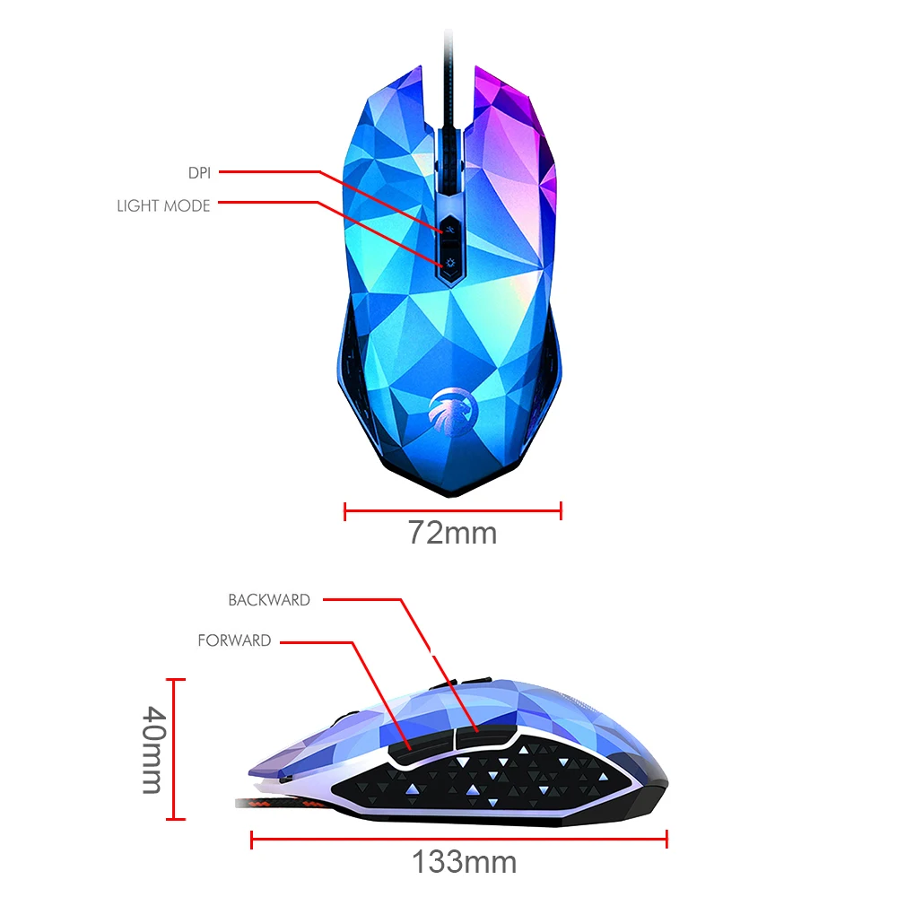 Оригинальная игровая мышь F MOUSE X8 Dazzle Color Diamond Edition проводная геймерская оптическая