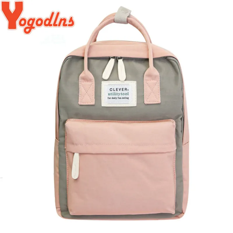 

Yogodlns Campus Women Backpack School Bag for Teenagers College Canvas Female Bagpack 15inch Laptop Back Packs Bolsas Mochila