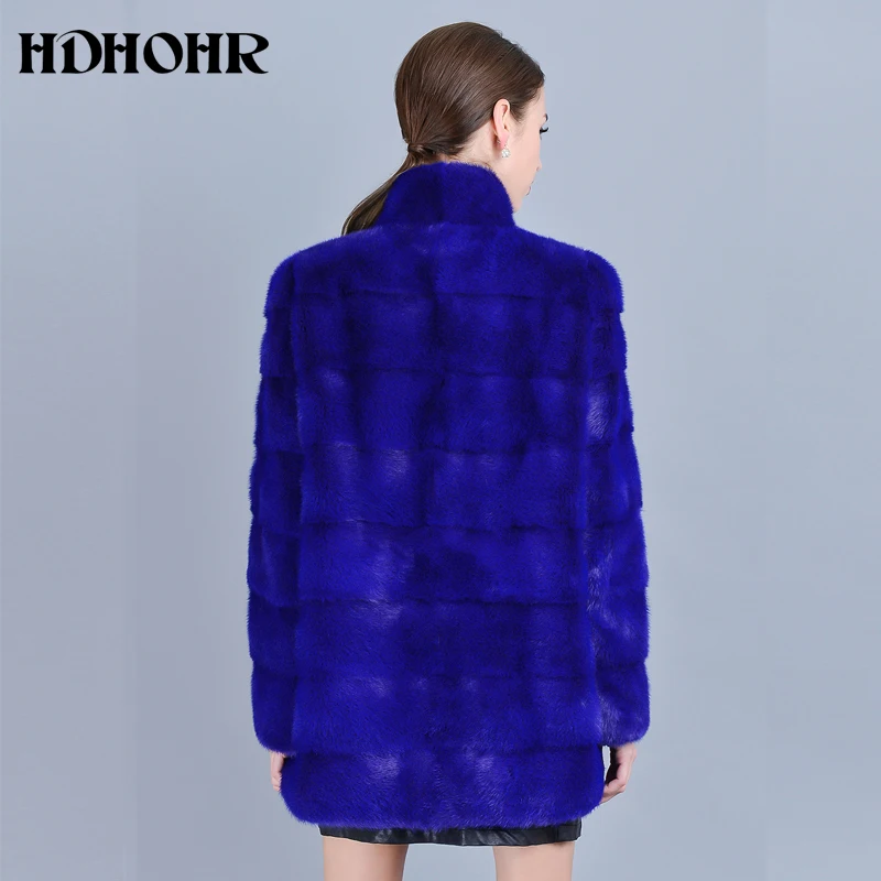 HDHOHR новые женские шубы из натурального меха норки, теплые парки из натурального меха, толстые зимние куртки хорошего качества из настоящей норки для женщин