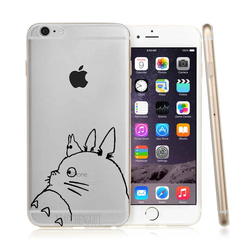 Милый мягкий прозрачный чехол для iPhone 5 55S SE 6 6S 7 8 Plus X с изображением Тоторо из