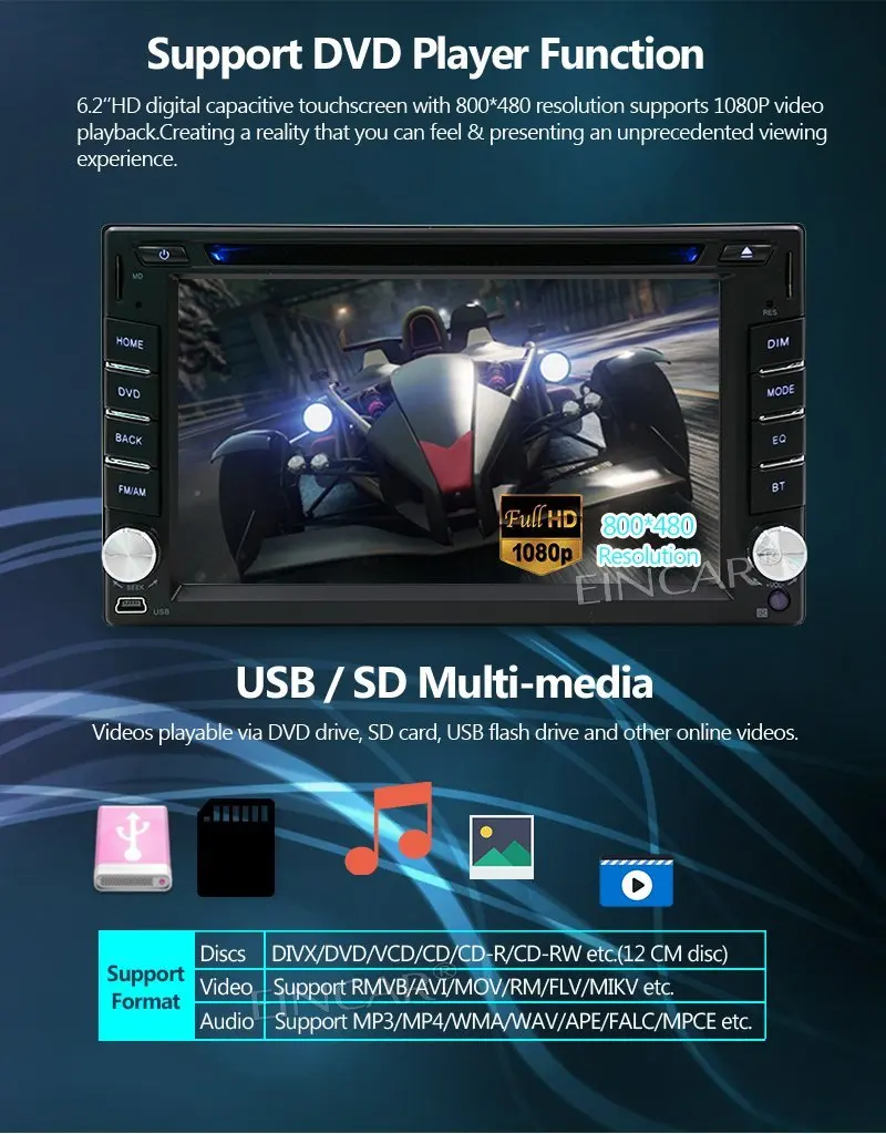 6 2 ''автомобильный dvd плеер Android 7 1 Восьмиядерный автомобильный стерео gps