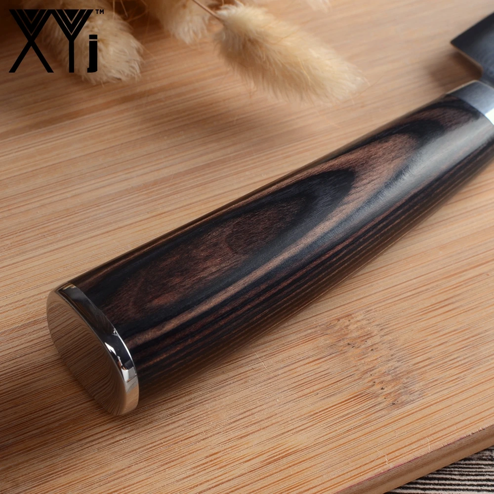 XYj 5 дюймов кухонный нож Новое поступление 2018 японский дамасский стальной Santoku VG10