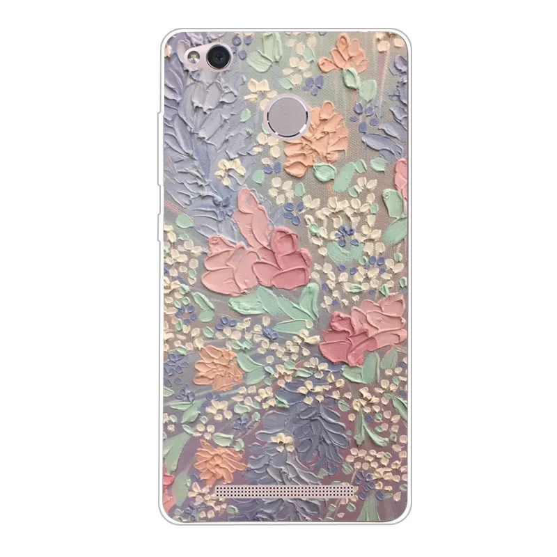 Xiaomi redmi 3x Case Silicon Full flower Painting Soft TPU Back Cover for Phone bags |