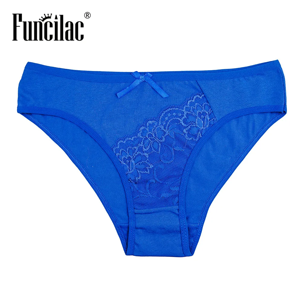FUNCILAC Sexy Panties Women Underwear Seamless Solid Color Cotton Woman Calcinha Lingerie Lace Briefs 5pcs/lot |