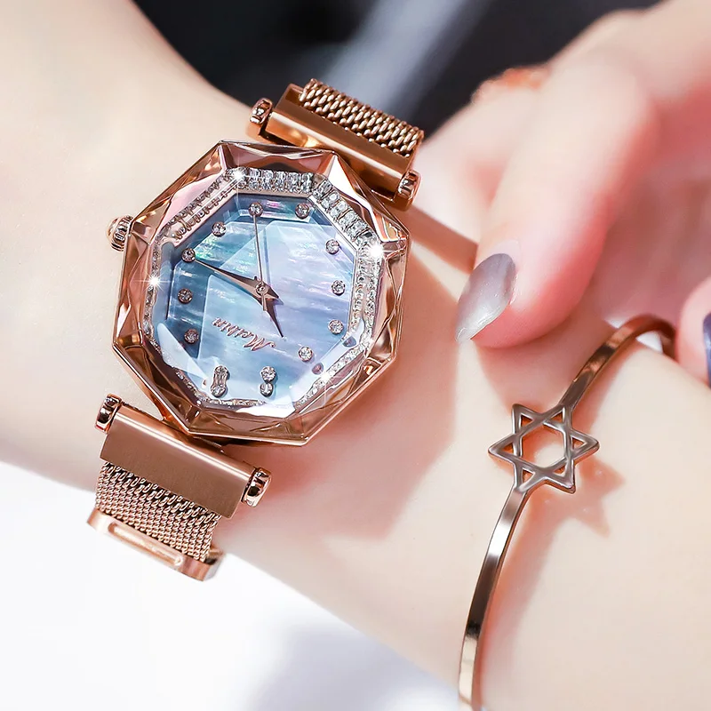 2019 New Fashion Style Square Small Watch Eight sided shape Dial steel watchband lady watch