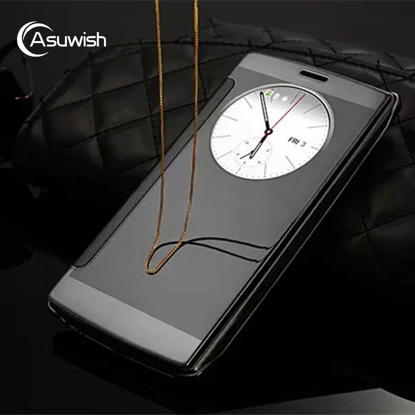 Asuwish флип чехол для телефона LG G4 Optimus G 4 LGG4 H810 H815 H818 F500 VS999 Роскошный прозрачный