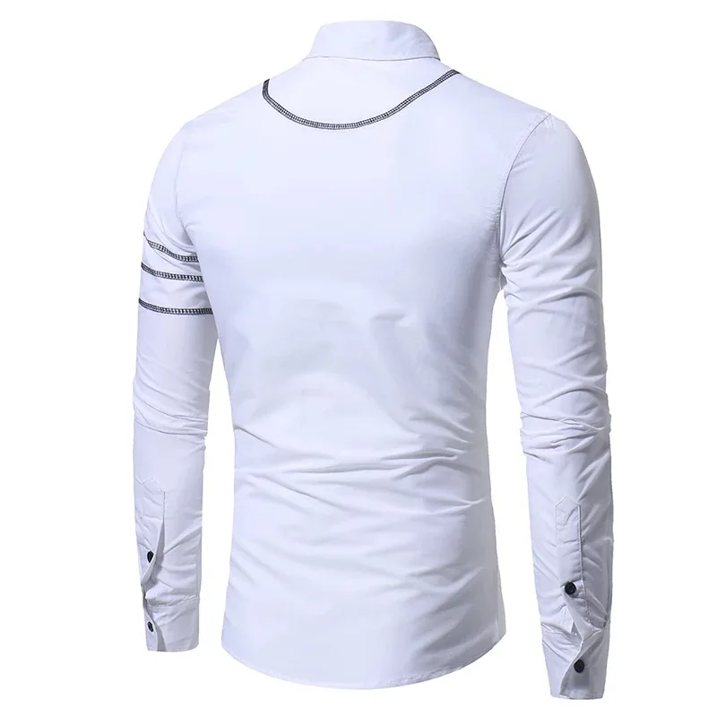 2019 Spring New Arrival Men Shirt Fashion Designer Long Sleeve Slim Fit High Quality Casual Cotton | Мужская одежда