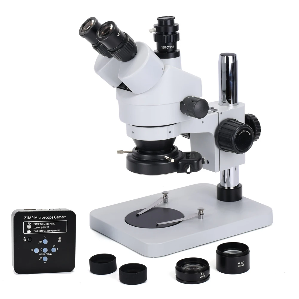 

1080P 21MP 2K HDMI USB C Mount Video Camera 3.5X-90X simul-focal Continue Trinocular Microscope Phone Soldering PCB Repair Tools