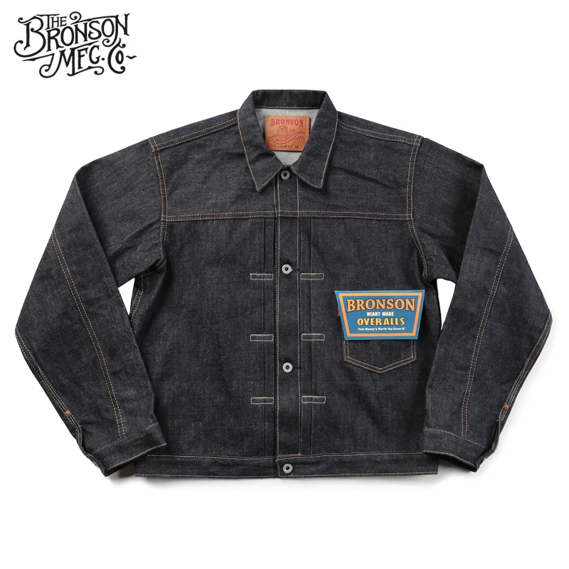 Немытая ВИНТАЖНАЯ ДЖИНСОВАЯ КУРТКА цвета индиго bronson 14 5 oz 44806XX|denim jacket|jacket jacketbronson