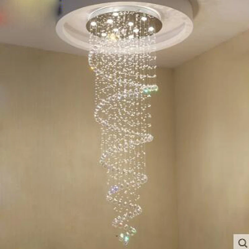 Crystal chandelier round in a rotating villa penthouse staircase Staircase living room LED | Освещение