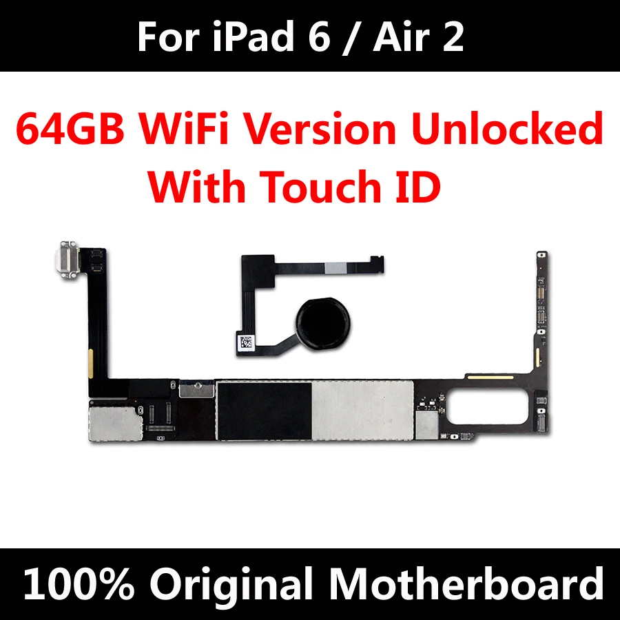 Заводская разблокированная оригинальная материнская плата для iPad 6/Air 2 64GB Wifi