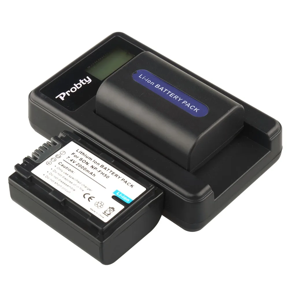 PROBTY 2 шт. NP FH50 FH60 Батарея + ЖК дисплей USB Зарядное устройство для Sony DSLR A230 A330 A380 HDR TG1E
