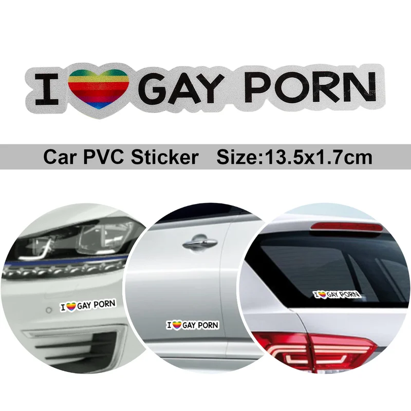 14 8*2 2 см DIY I Love Gay порно смешная ПВХ Наклейка декоративная наклейка для автомобиля