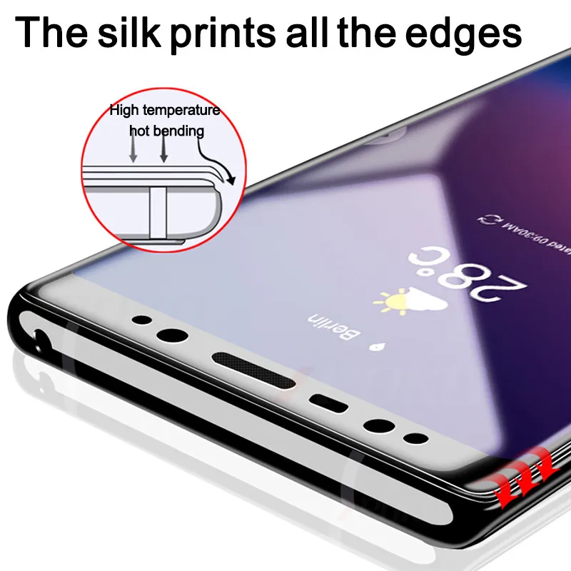 6D Защита экрана для Samsung Galaxy S10 S9 S8 Plus Note 8 полное покрытие 9 защитное