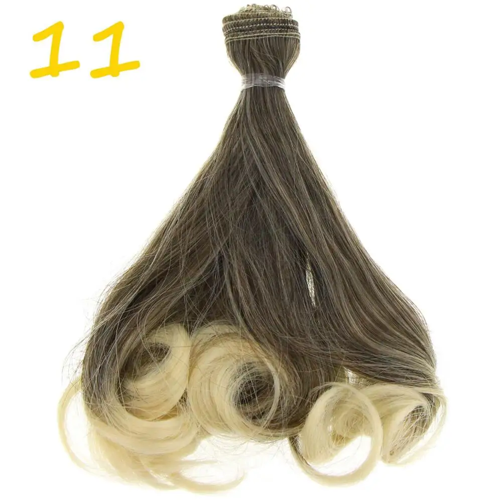Color 11 1 шт. 15*100 см кудрявый высокотемпературный кукольный парик DIY аксессуары для SD для BJD для Blythe 1/3 1/4 1/6 куклы Кудри волосы парики - Цвет: Color 11