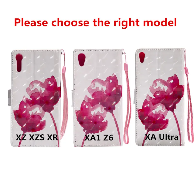 

Wekays PU Leather Wallet Flip Case Cartoon Flower Butterfly Cover For Sony Xperia XA Ultra /XZ/XZS/XR/ XA1 Z6 Case Phone Coque