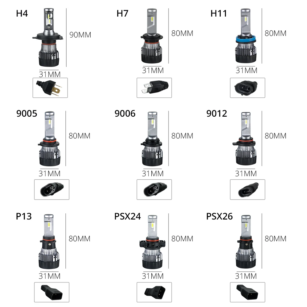 MeeToo Mini H4 H7 Светодиодные Автомобильные фары 9005 9006 H11 светодиодные автомобильные