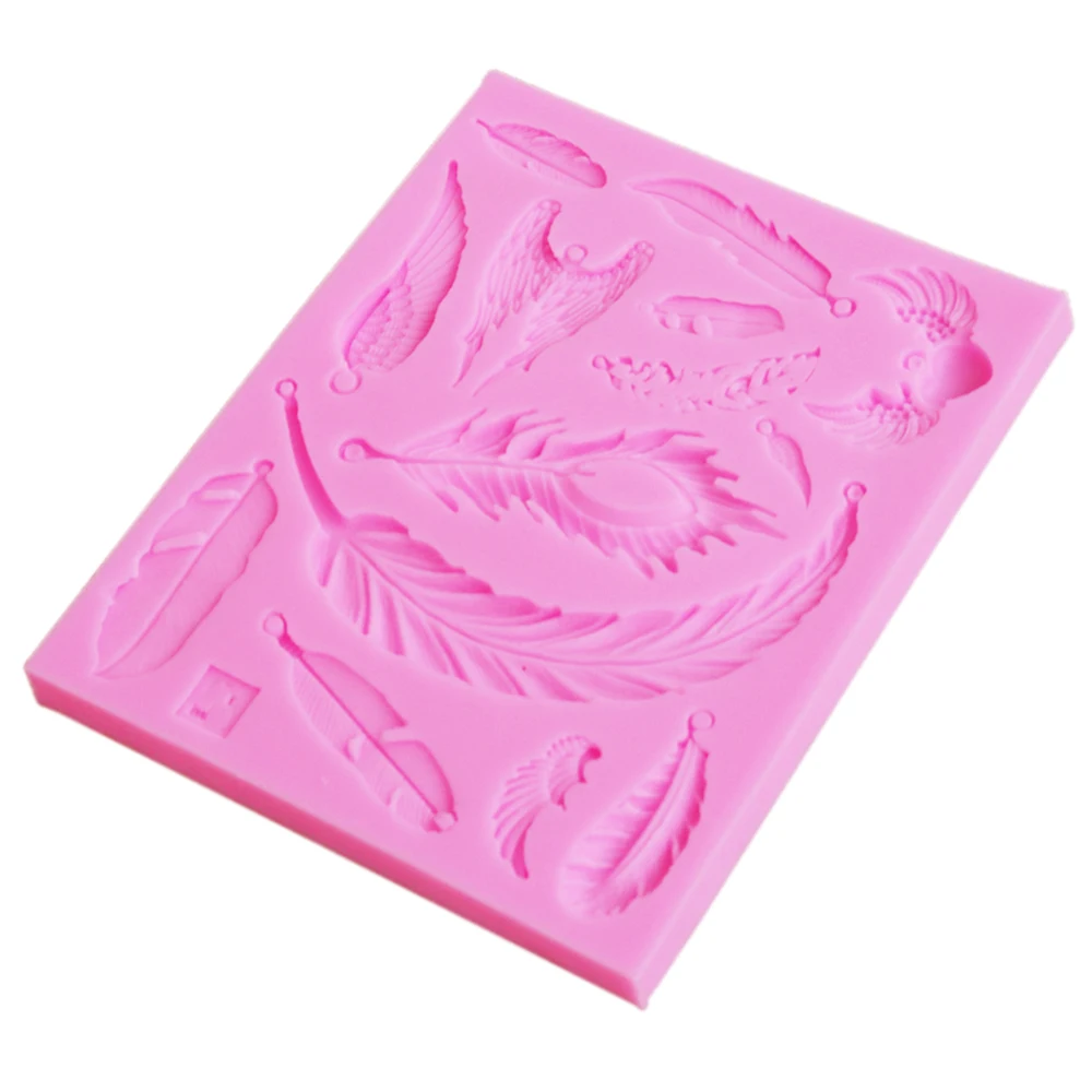 Sophronia Feather Shaped Decorating Tools Silicone Mold Resin Fondant DIY Chocolate Moulding Tool M419 12.5*10.4*0.8CM | Дом и сад