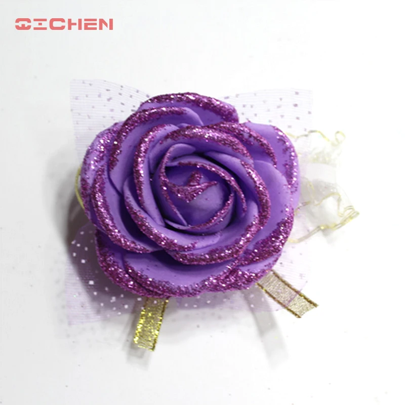 

Fashion Bride Corsage Flowers Ball DIY Wrist Flower Bridesmaid Hand Wrist Flowers Roses Floral Bridal Wrist Silver Rose