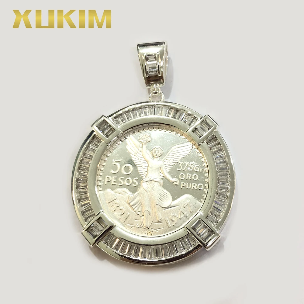 KCP02 Xukim ювелирные изделия мексиканские 50 Pesos оправа для Монеты Кулон на заказ магнит для монет