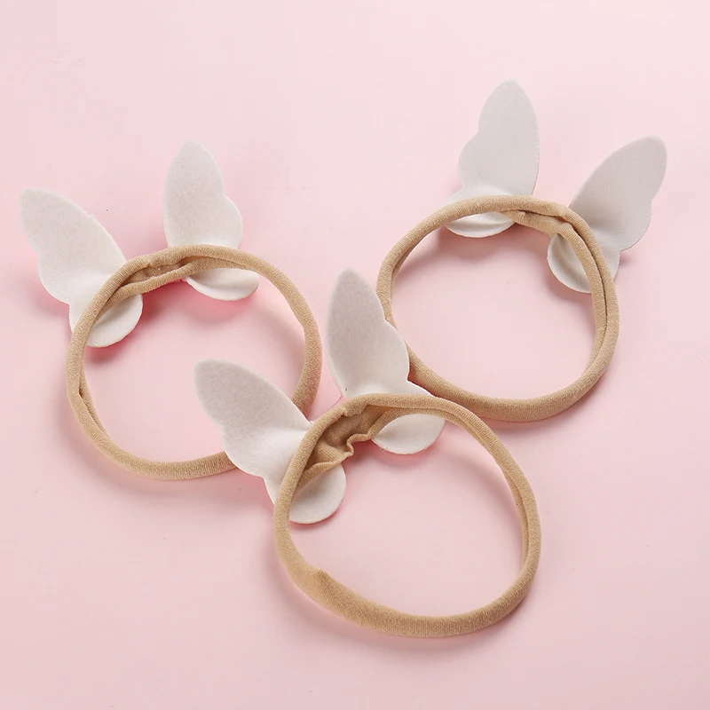 Dejorchicoco Child Girls Butterfly Bow Nylon Headbands For Handmade Pu Leather Kids Head Bands Hair Accessories | Детская одежда и