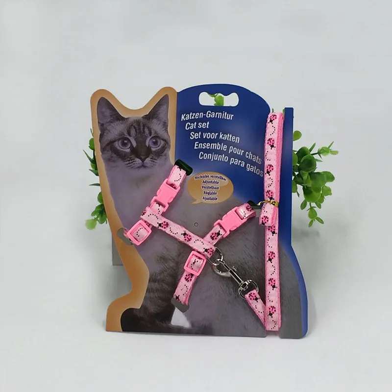Красочные Нейлон шлейка для кошек поводок котенка Регулируемый Pet тяги жгут