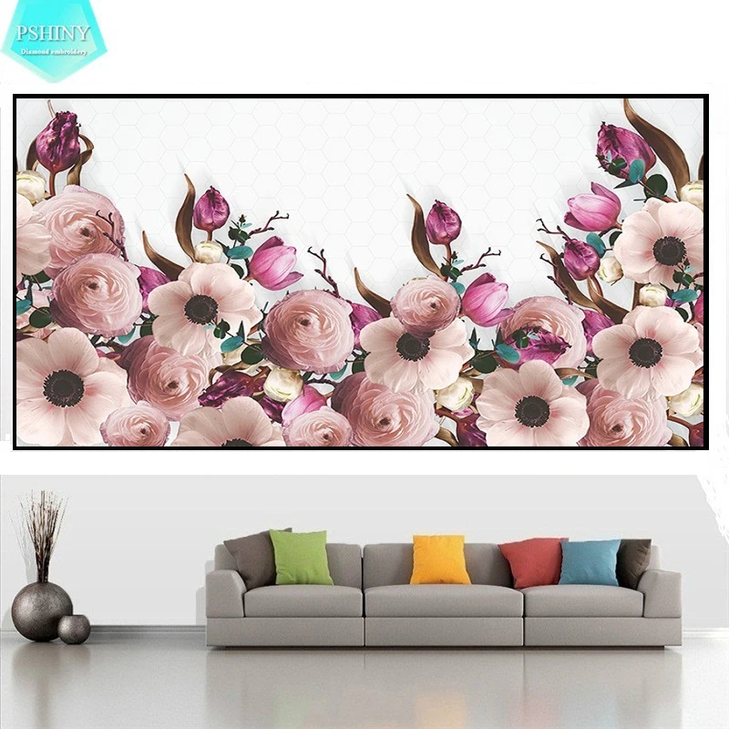 Алмазная вышивка PSHINY 5D DIY распродажа очаровательные цветы картина набор