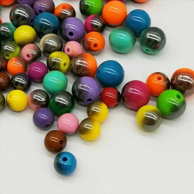 10/12/14mm 50/30/20/pcs Hot Fashion Cheap Acrylic Symphony Beads Round Shape For Jewelry Making DIY Fit Bracelets Necklaces | Украшения и