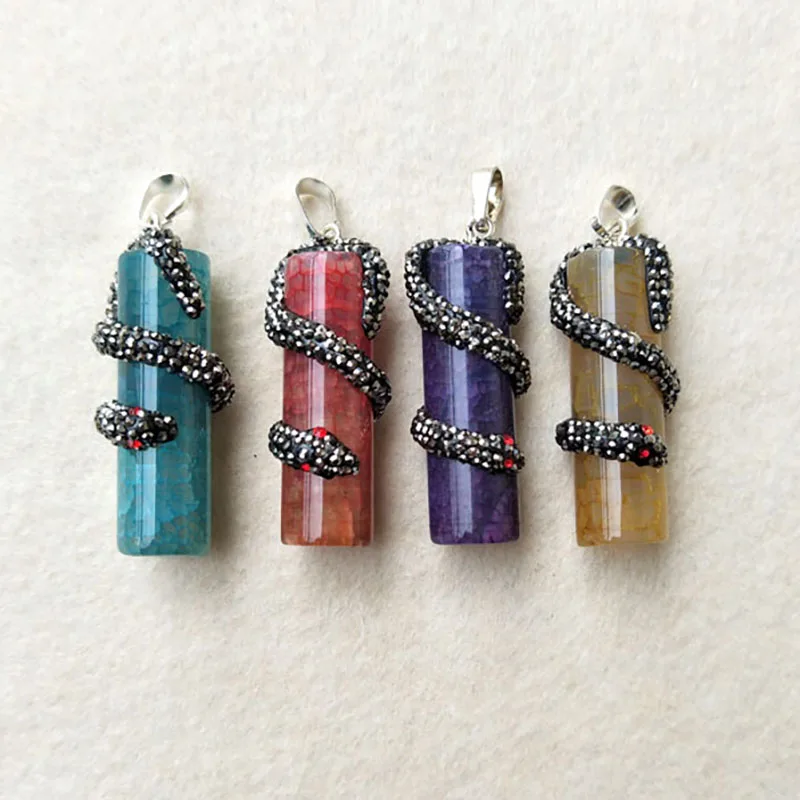 4 шт. подвеска в виде змеиной цепи из натурального камня|druzy pendant|natural stone pendantstone