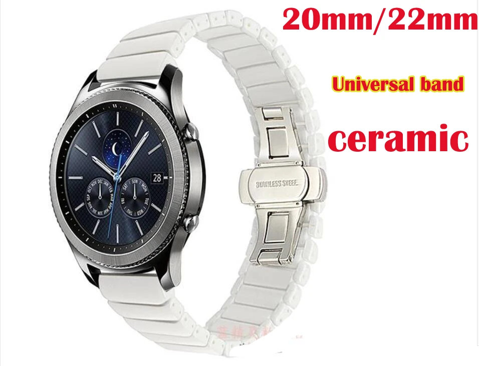 Ремешок керамический для Samsung Galaxy watch 46 42 band Gear sport s2 s3 Neo Live zenwatch 2/1 Ticwatch 1 2 E