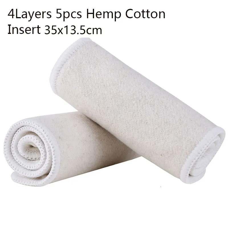 H-4Layers 5pcs Hemp Herbabe 5 шт. детские подгузники многоразовые вставки для новорожденных бамбуковый уголь пеленки пеленания вкладыши детская Пеленка из моющейся ткани подгузники - Цвет: H-4Layers 5pcs Hemp