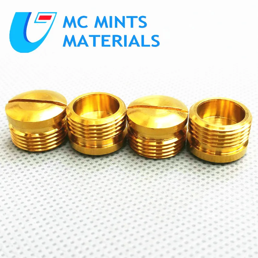 Педали конец Кепки педаль installatiScrews M14 Титан болты TC4 Ti/золото Цвет мульти Класс 5