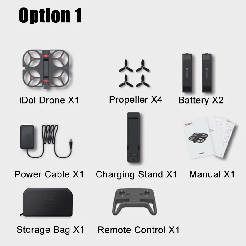 Option 1 Funsnap iDol FPV RC Дрон 4K gps Квадрокоптер Профессиональный Дрон камера HD 1080P AI жесты для Xiaomi Youpin 4K камера дроны - Цвет: Option 1