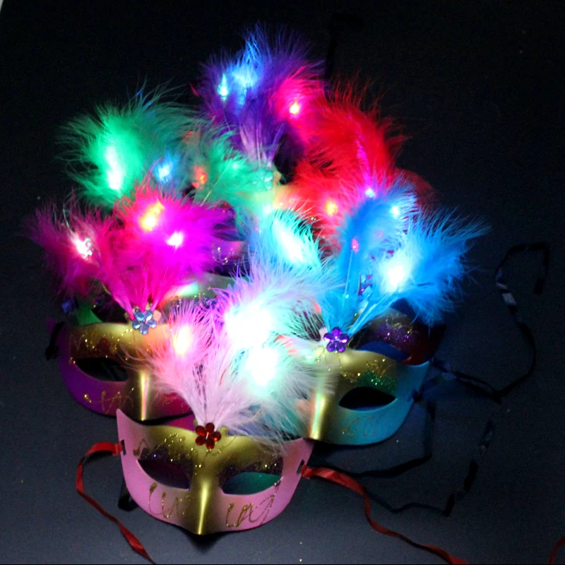 

12pcs Masquerade Glowing Party LED Mask LED Light Up Party Cosplay Mask