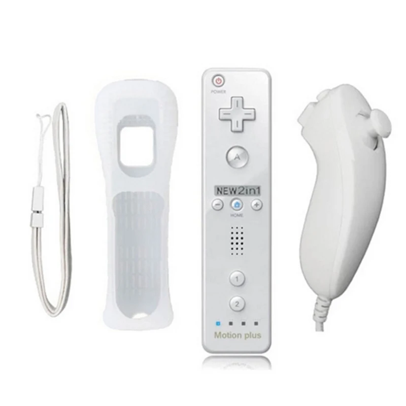 Беспроводной пульт дистанционного управления 2 в 1 для консоли Nunchuk Nintendo Wii