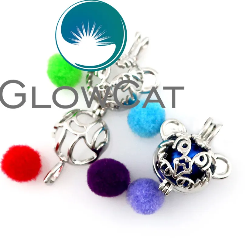 GLOWCAT 10x K684 милые животные тигровые бусины Клетка подвеска эфирное масло диффузор