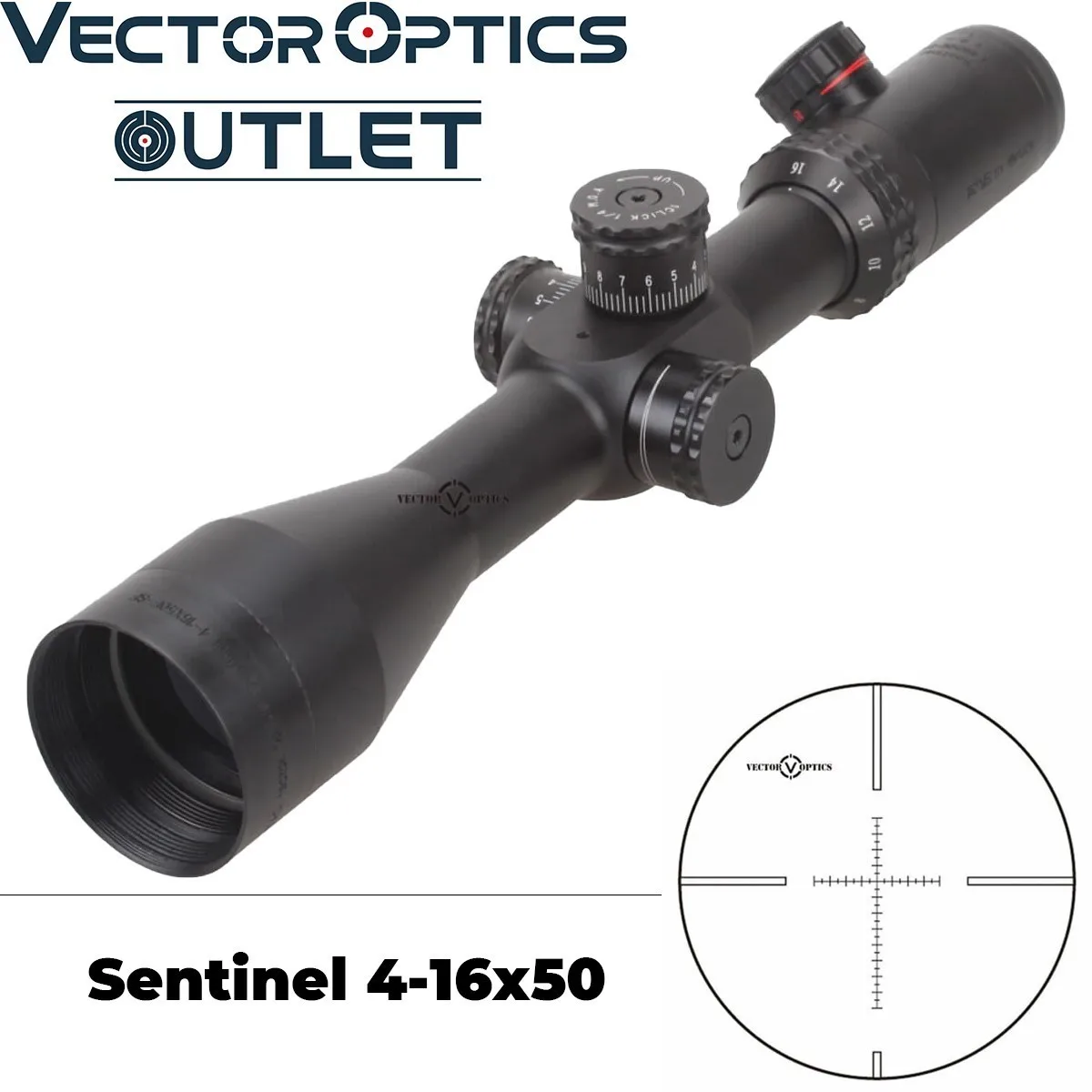 Тактический винтовочный оптический прицел Vector Optics Sentinel 4 16x50 тактический