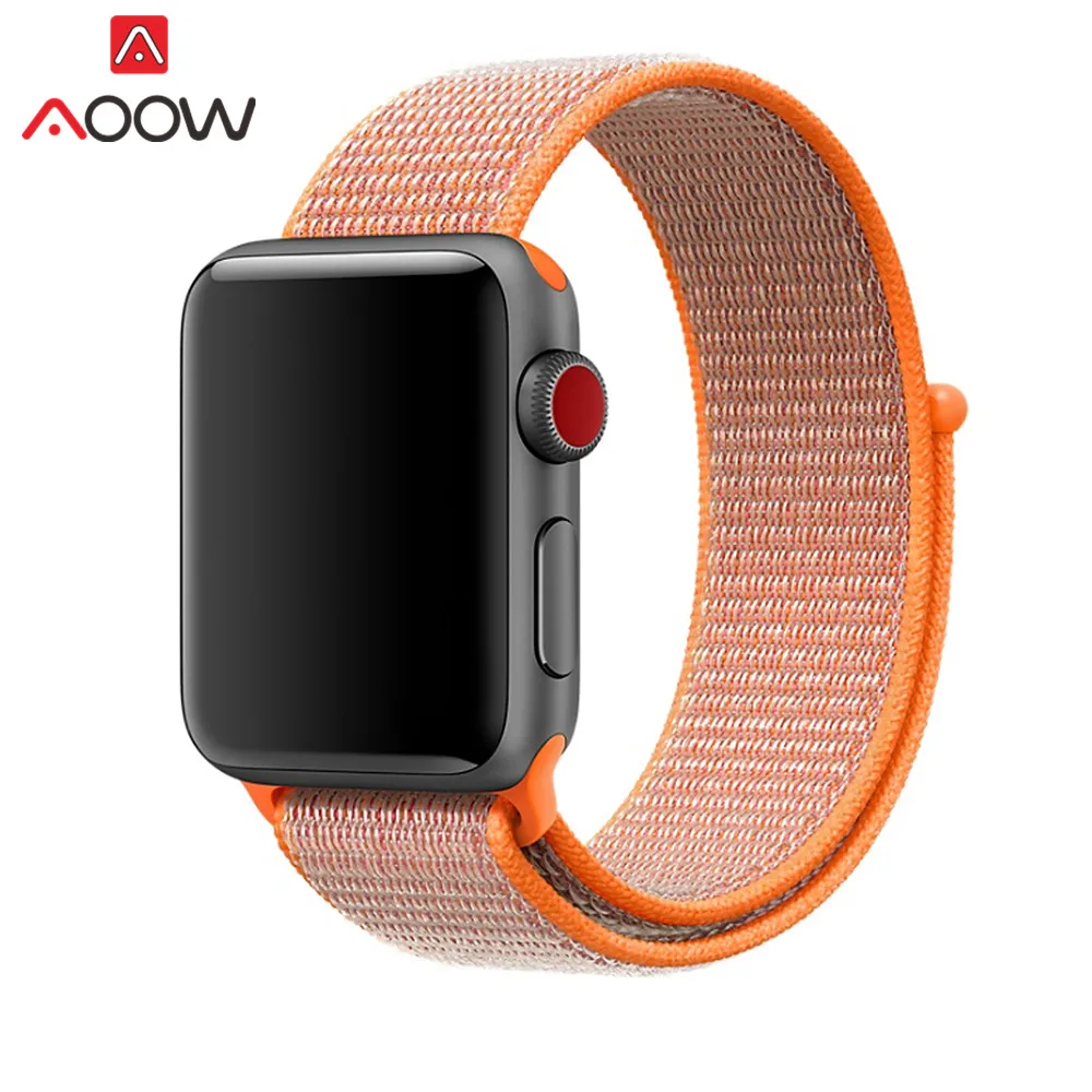Цветной нейлоновый ремешок для часов Apple Watch 38 мм 42 мм 40 мм 44 мм тканый холщовый ремешок на липучке браслет для часов iwatch 1 2 3 4 - Цвет ремешка: Colour 2