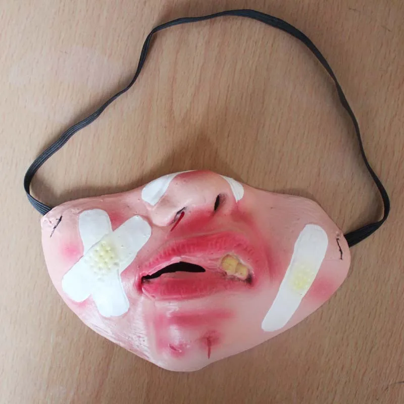 3 Смешной, латексный маска на половину лица, Вечерние Маски на Хэллоуин - Цвет: 3