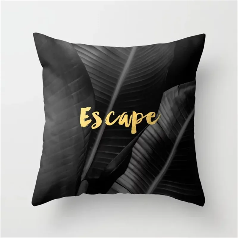 Cushion Covers11 Мягкий Летний чехол для подушки с изображением тропических джунглей и растений пальмовых листьев, чехол для подушки с черно-белым геометрическим узором, домашний декор - Цвет: Cushion Covers11