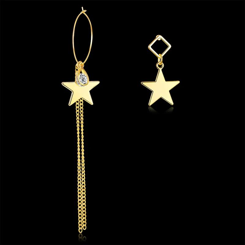 Lexile Модные Простые длинной кисточкой Длинные висячие серьги золото Цвет звезда