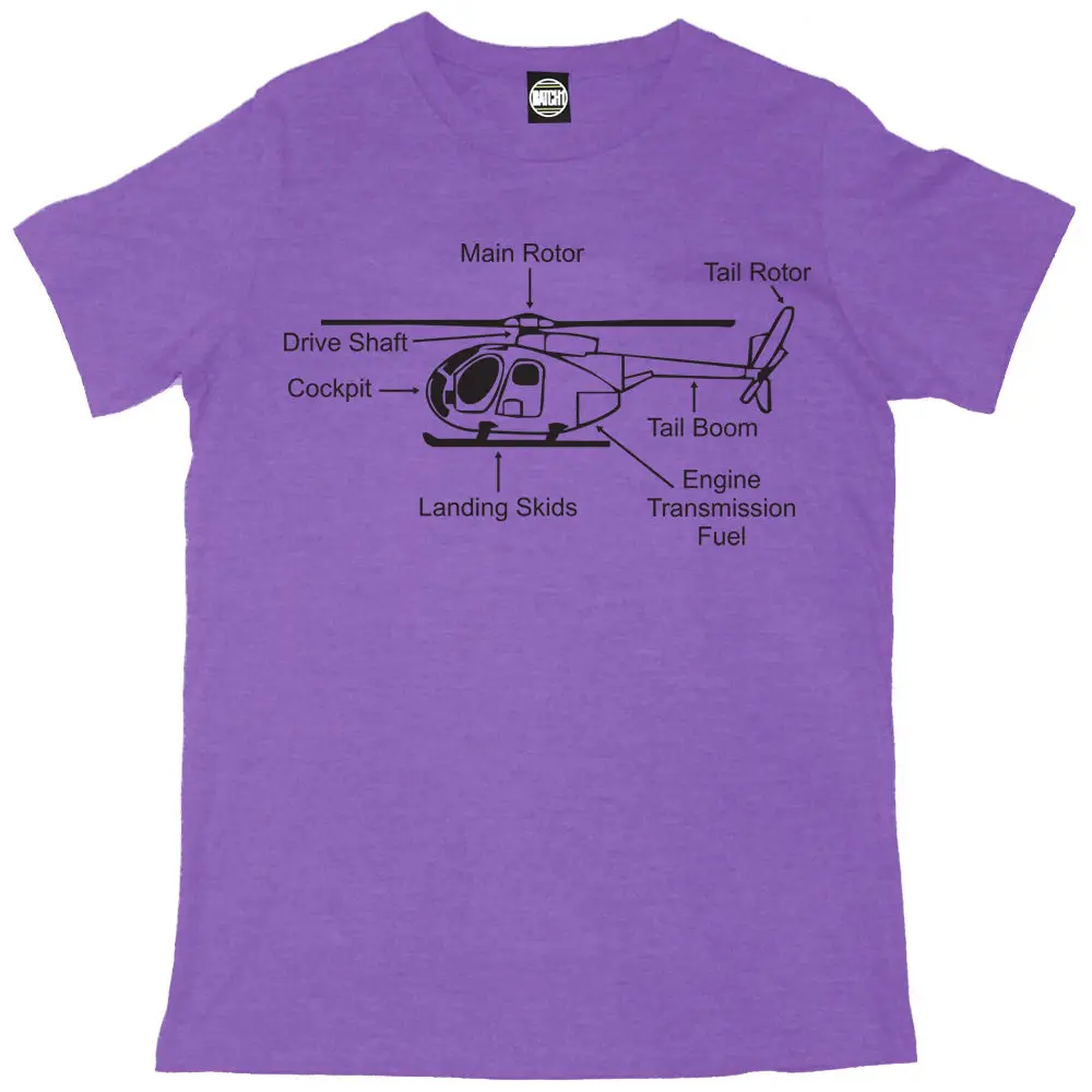 HELICOPTER DIAGRAM MENS PRINTED T-SHIRT New T Shirts Funny Tops Tee Unisex | Мужская одежда