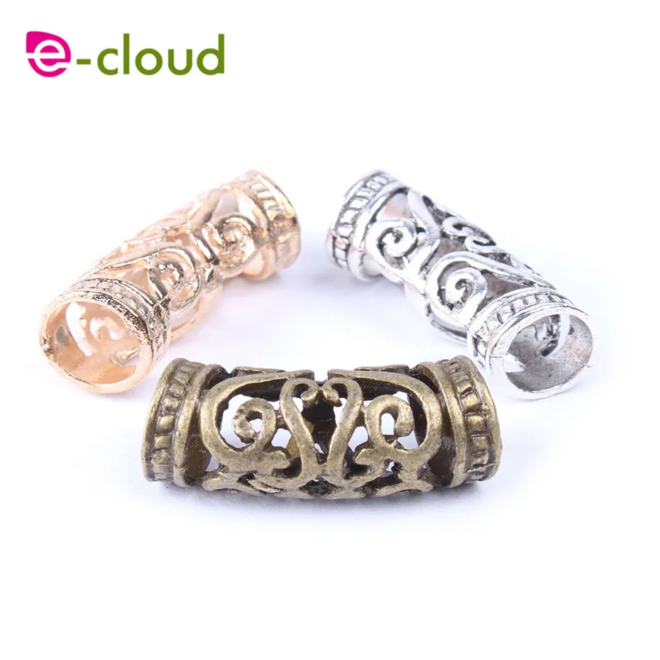 

7Mm Hole Micro Ring Beads 10Pcs/Lot Hair Rings For Braids Three Color Dreadlock Beads Long & Round Shape