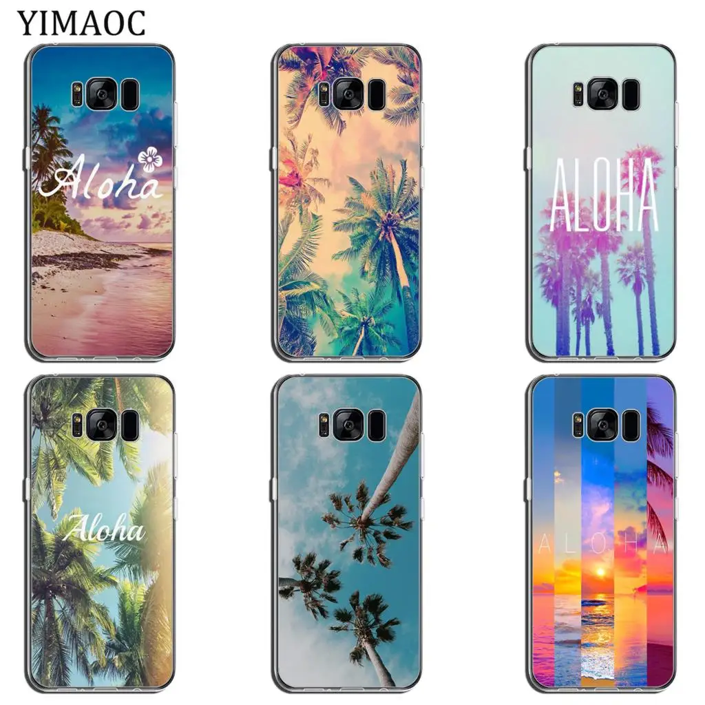 Летний Мягкий силиконовый чехол для телефона YIMAOC Beach Aloha Tree Samsung Galaxy S10 S9 S8 Note 10 Plus S7