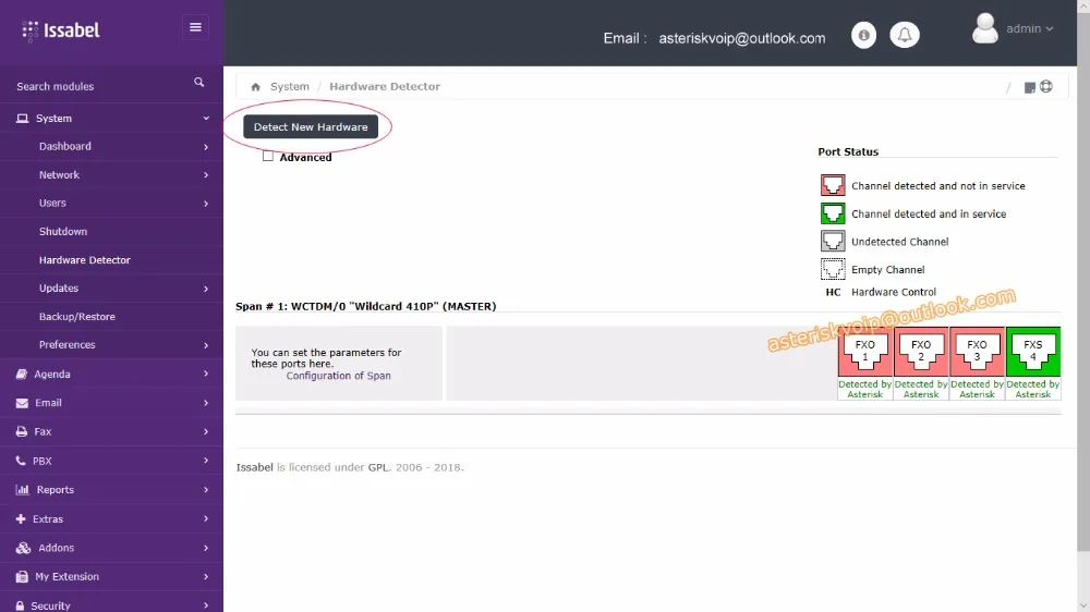 Карта карта памяти Asterisk 4 порт FXS/FXO с низким профилем для 2U поддерживает Issabel freepbx