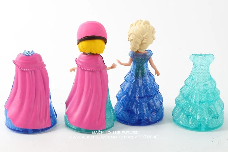 Disney Frozen Princess Elsa Anna 10 см 4 шт./компл. фигурки модель аниме мини украшение ПВХ