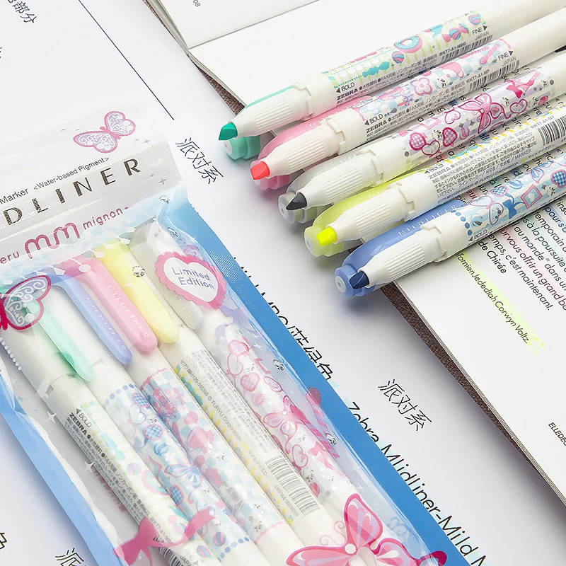 5 шт./компл. Зебра mildliner десерт кантри креативный хайлайтер милые студенческие