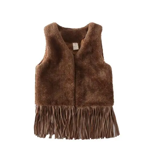 autumn winter vest for children thick warm jacket girls menina manteau hiver 2018 adolescente fille faux fur kid waistcoat S890 | Детская